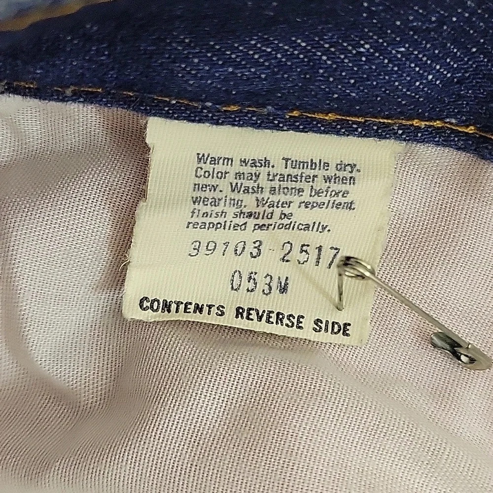 Levi's Orange Tab Flannel Lined Vintage Jeans, Men's 36 X 31.5. USA. Dark Blue